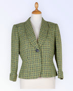 Tahari green boucle suit jacket