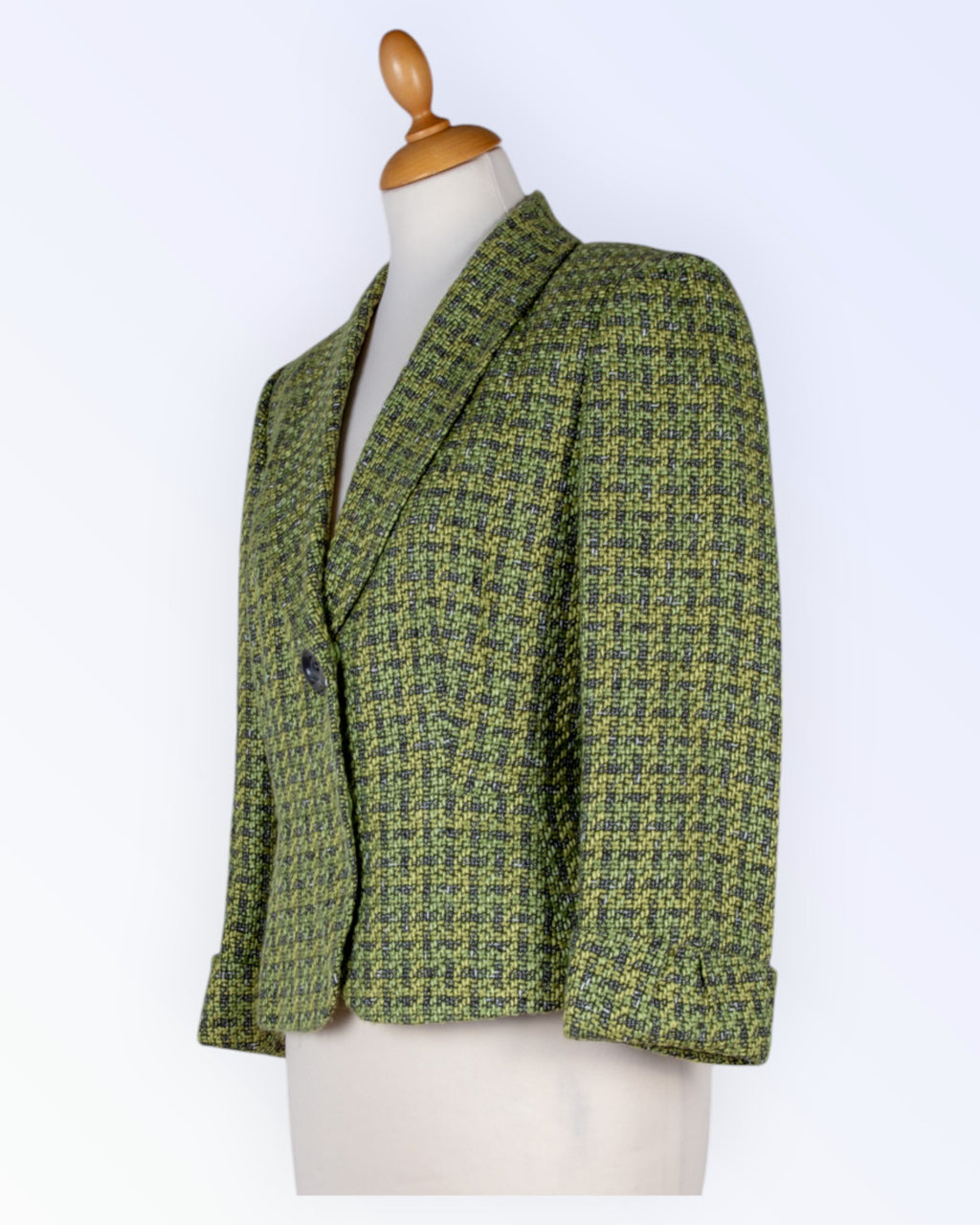 Tahari green boucle suit jacket