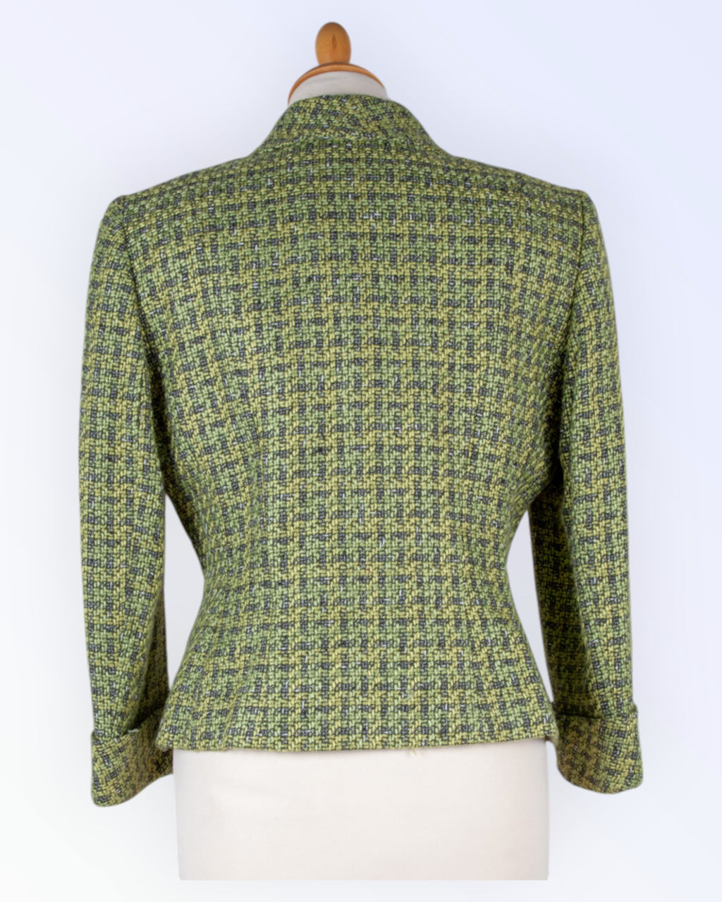 Tahari green boucle suit jacket