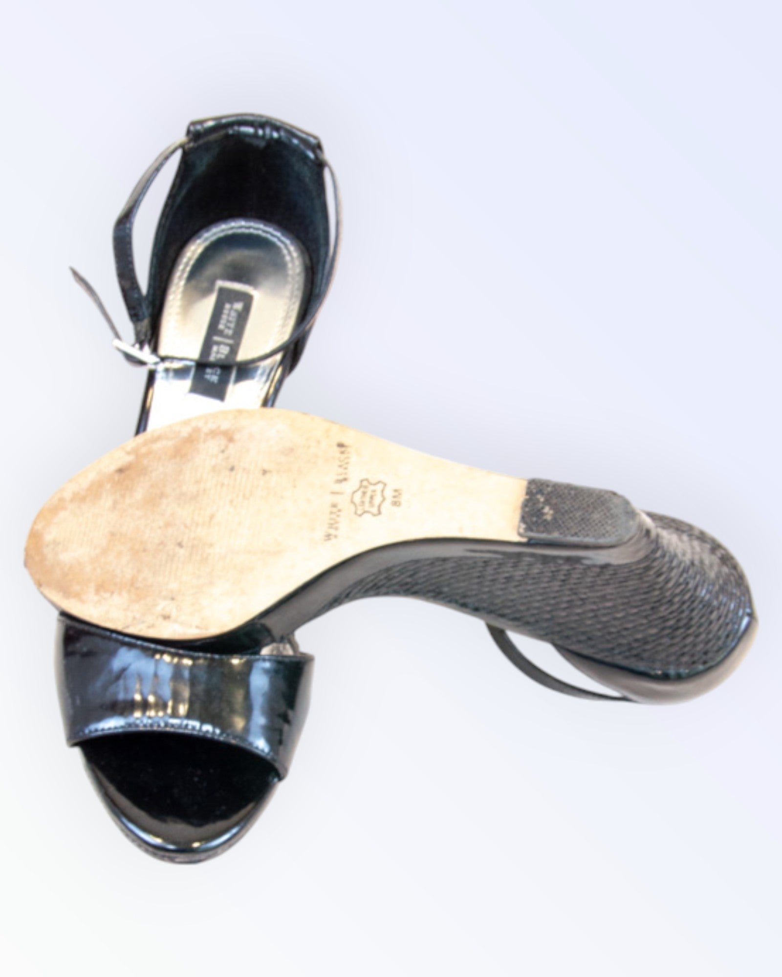 White House Black Market patent leather sandals