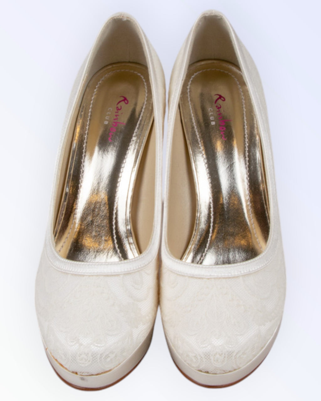 Rainbow satin wedding shoes