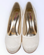 Rainbow satin wedding shoes