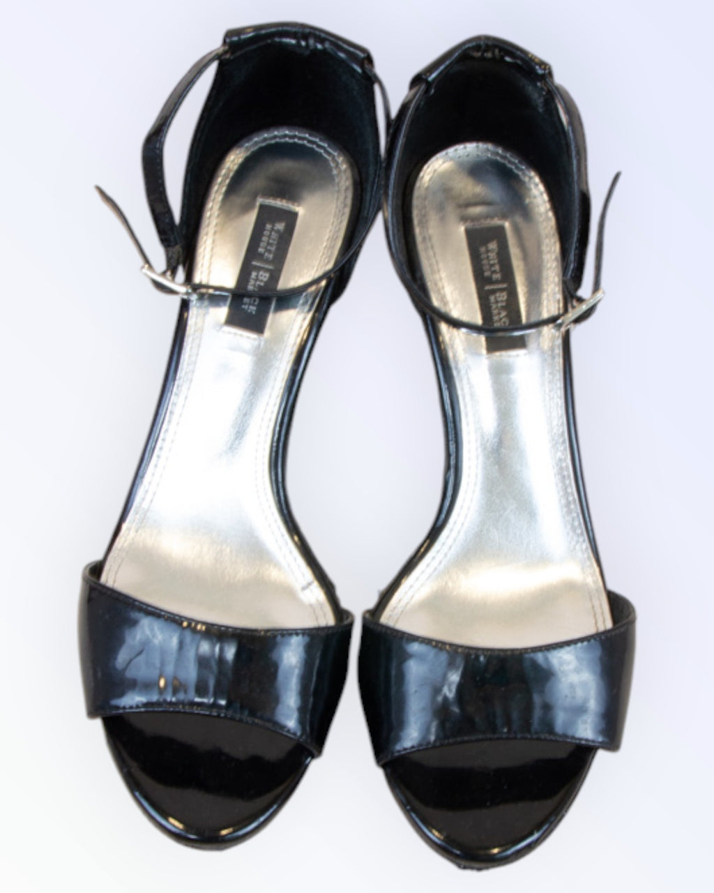 White House Black Market patent leather sandals