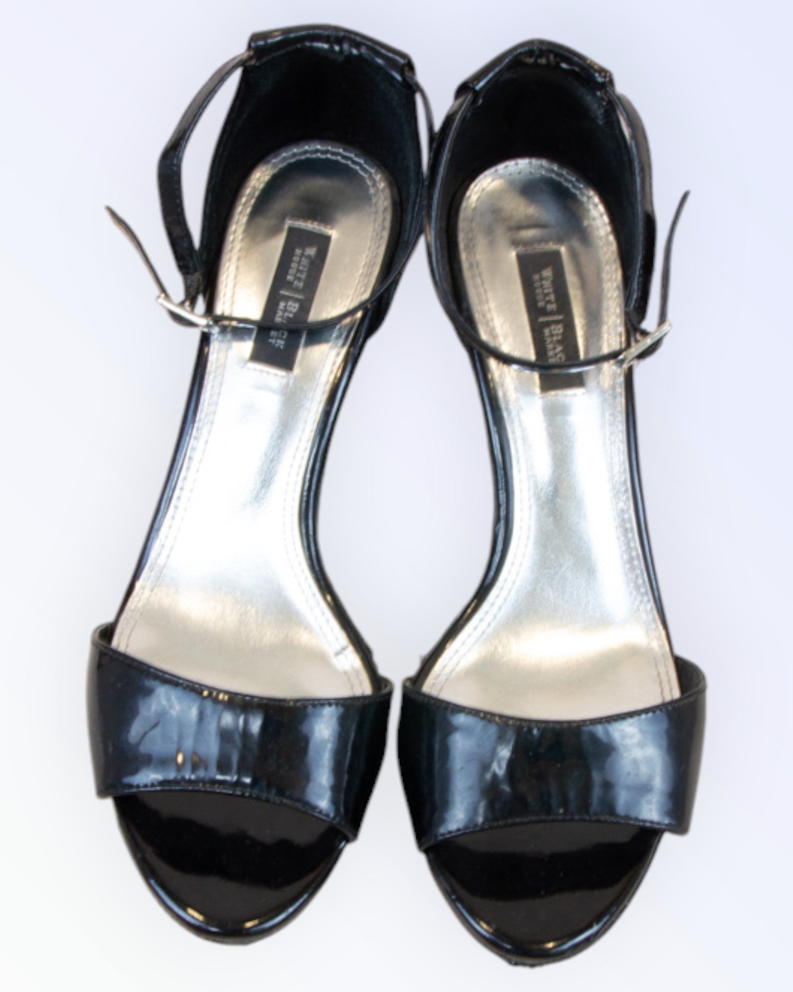White House Black Market patent leather sandals