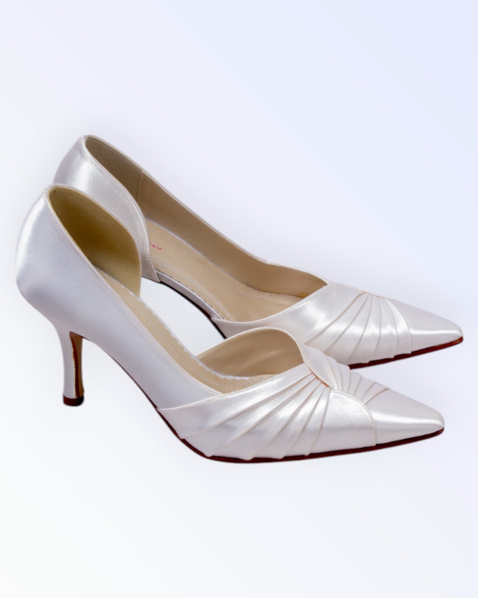 Rainbow satin wedding shoes