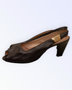 Bally International black leather sandals