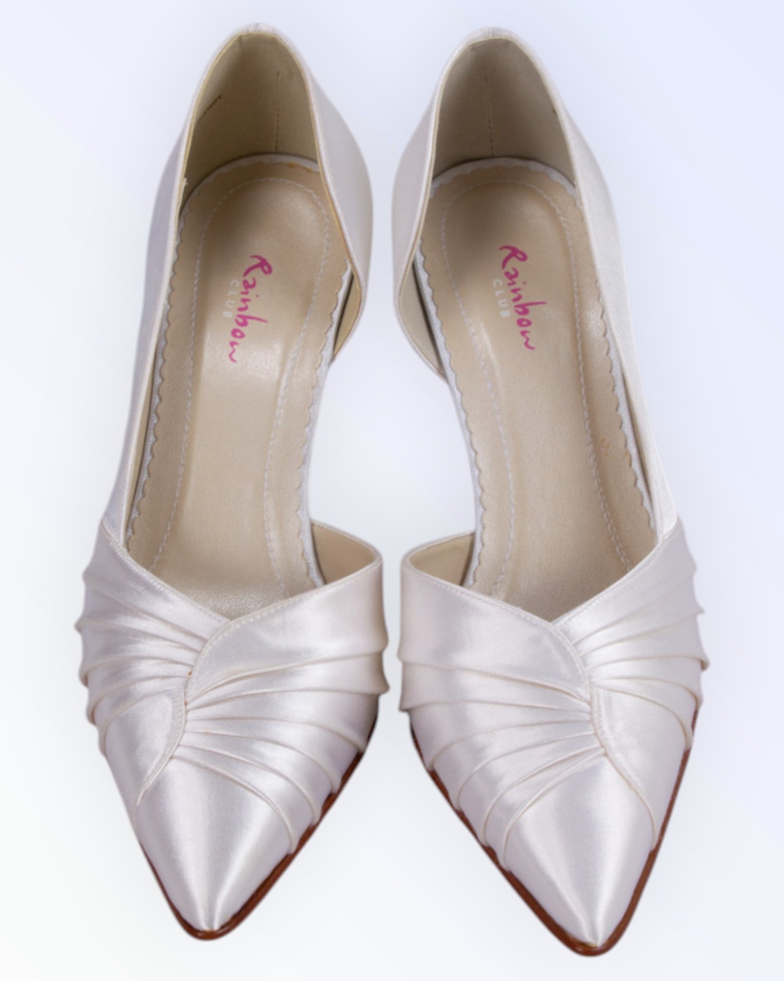 Rainbow satin wedding shoes