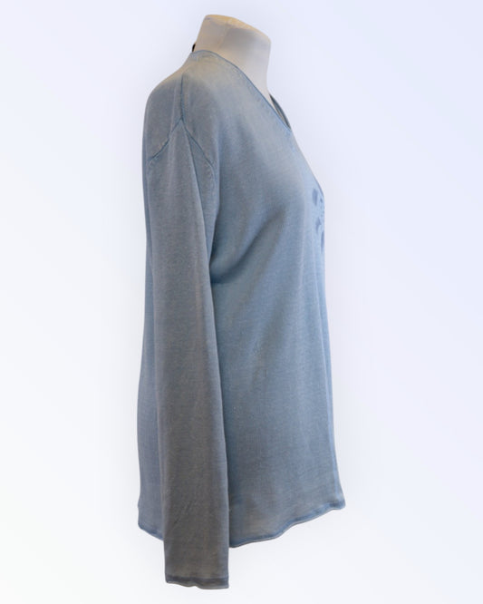 Armani Jeans light blue linen knit