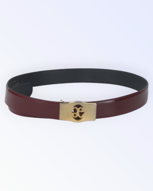 Elégance Boutique dark red leather belt
