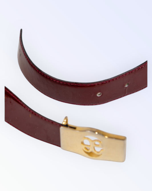 Elégance Boutique dark red leather belt