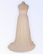 Off-white wedding dress with train