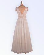 Romantic wedding dress with tulle skirt