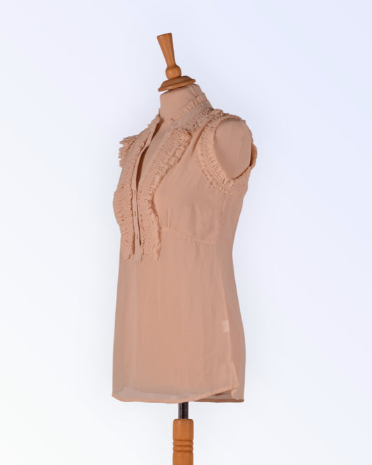 Louise Orop cream chiffon blouse