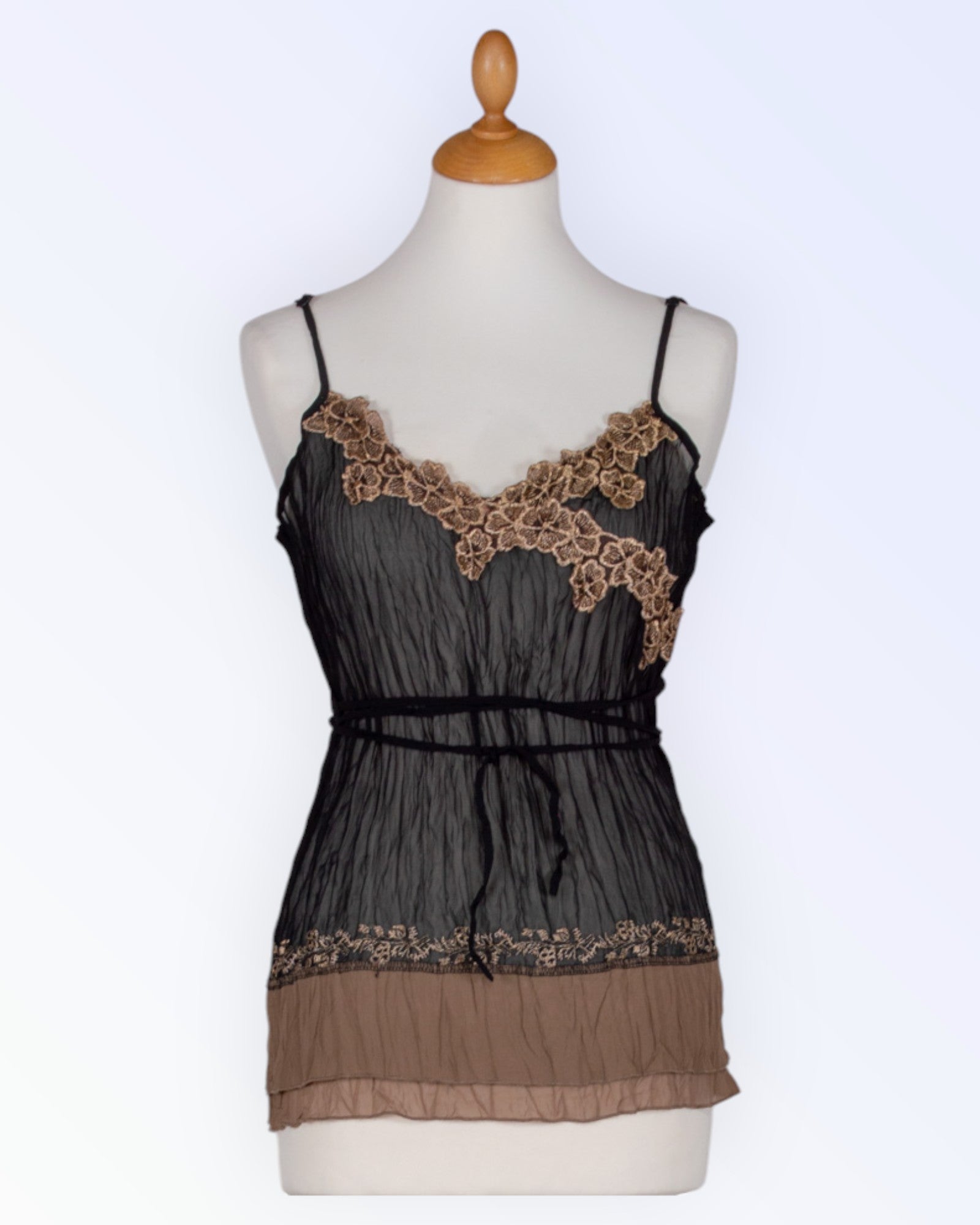 Vila black chiffon top