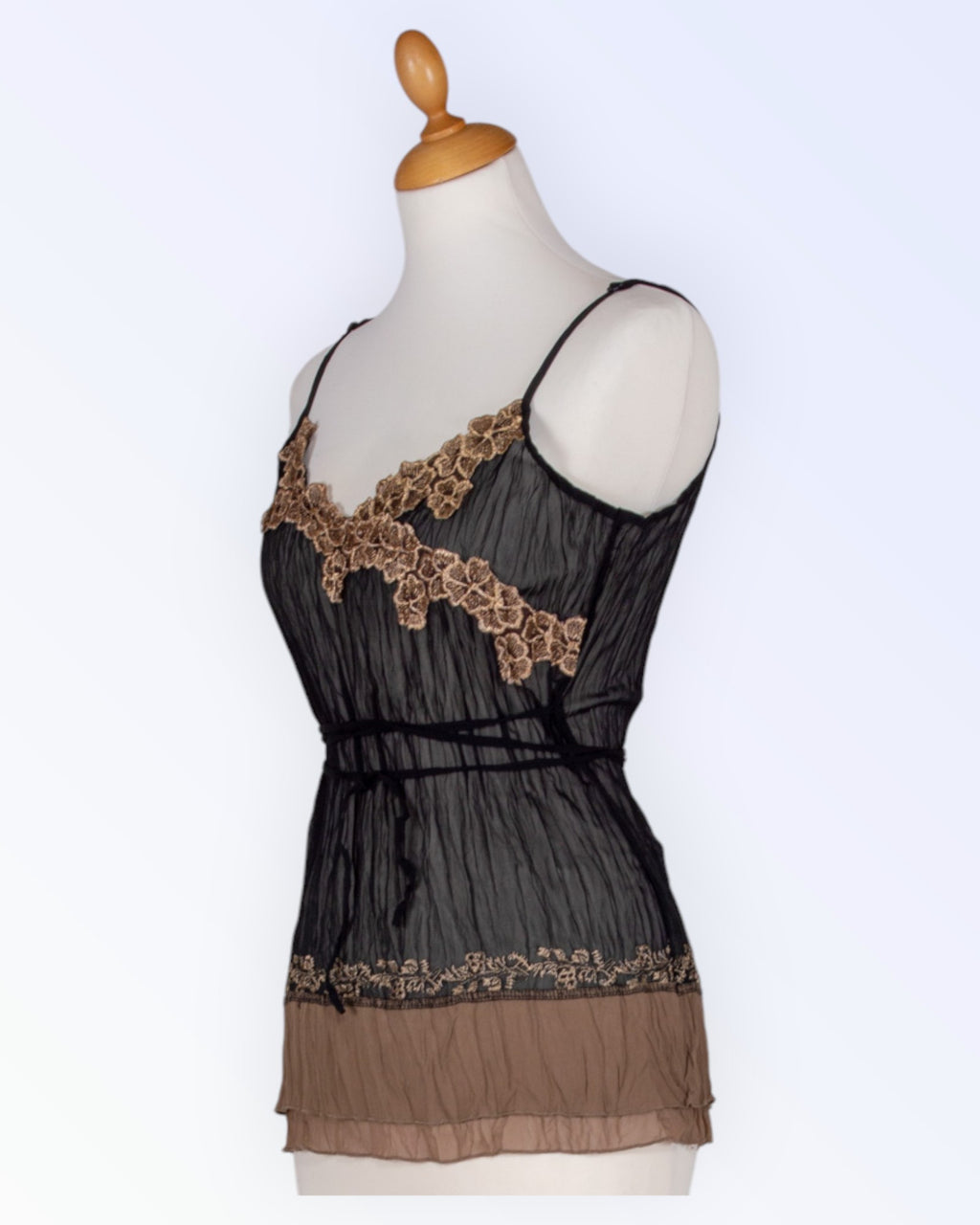 Vila black chiffon top