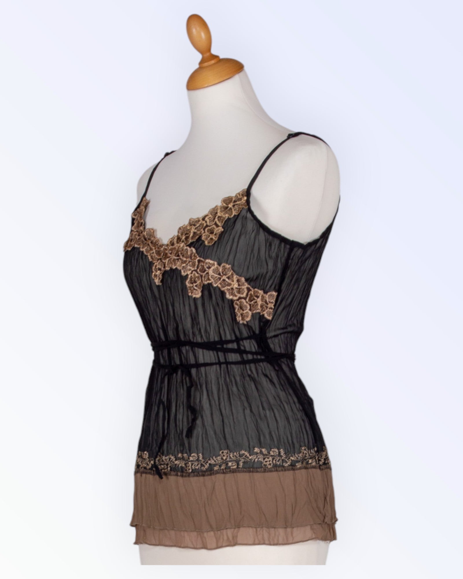 Vila black chiffon top