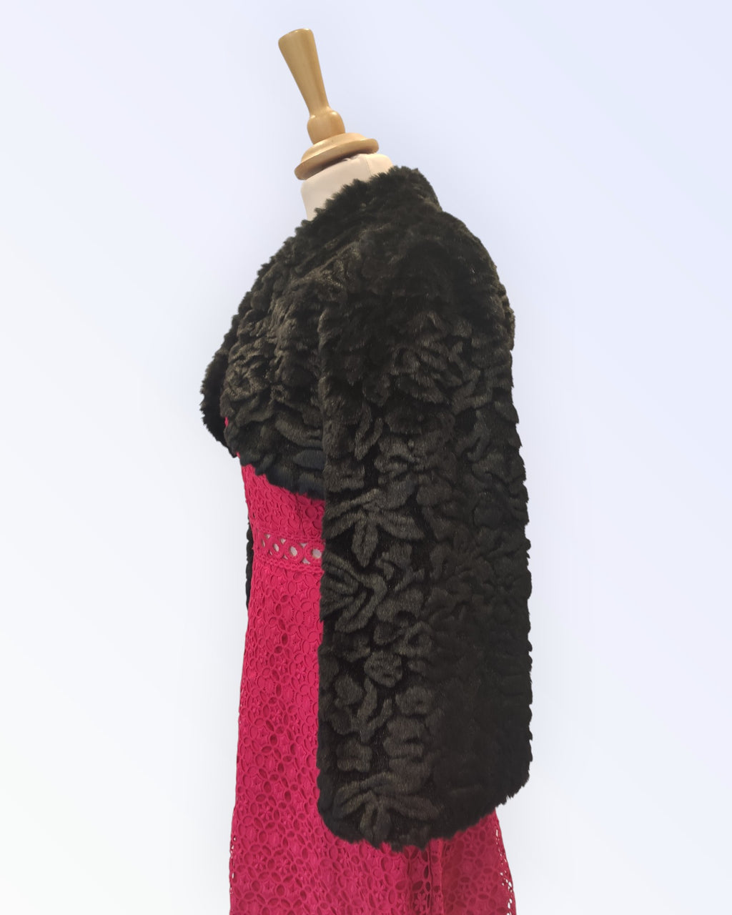 Sentinelle black faux fur formal jacket