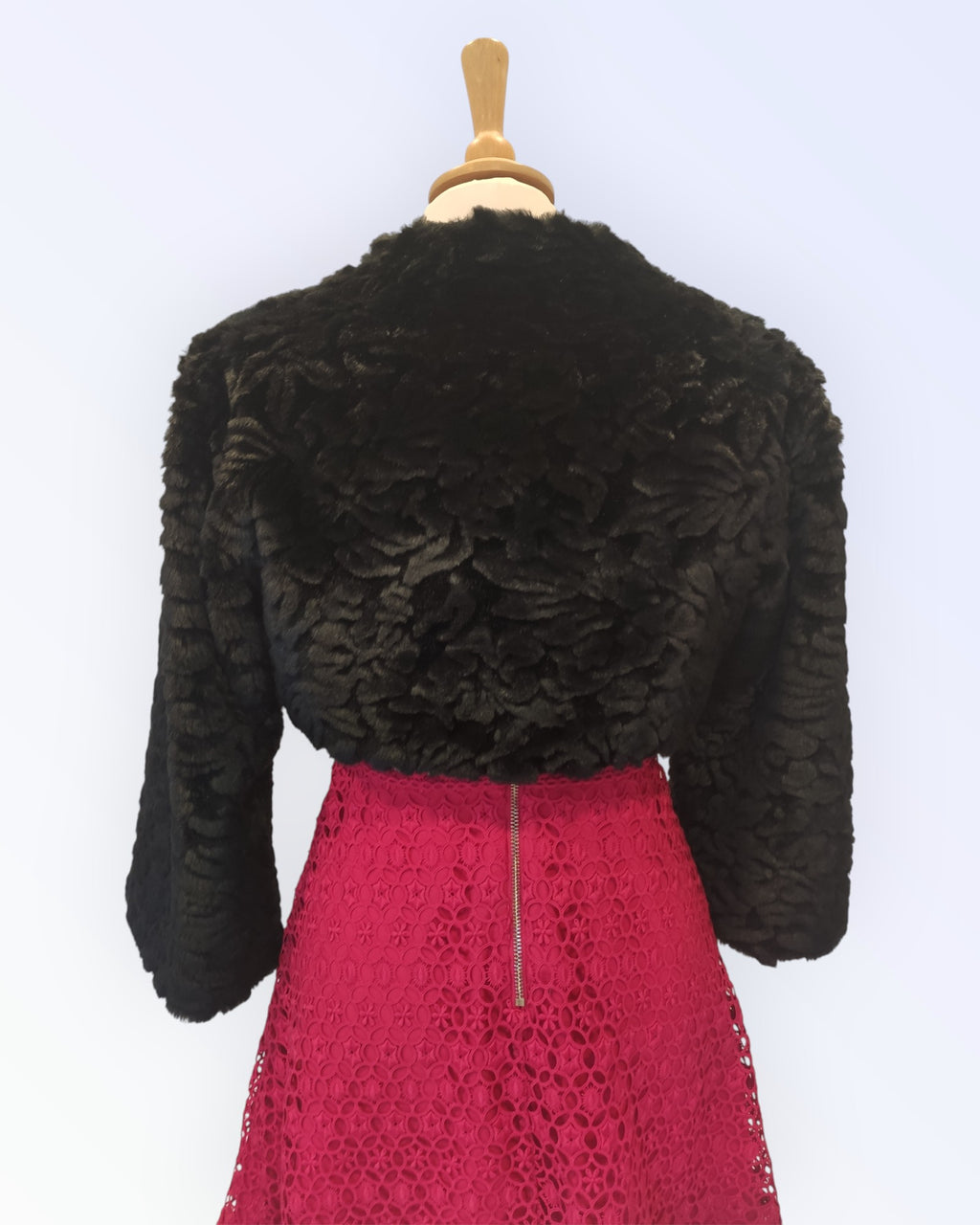 Sentinelle black faux fur formal jacket