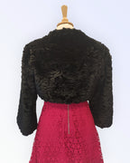 Sentinelle black faux fur formal jacket