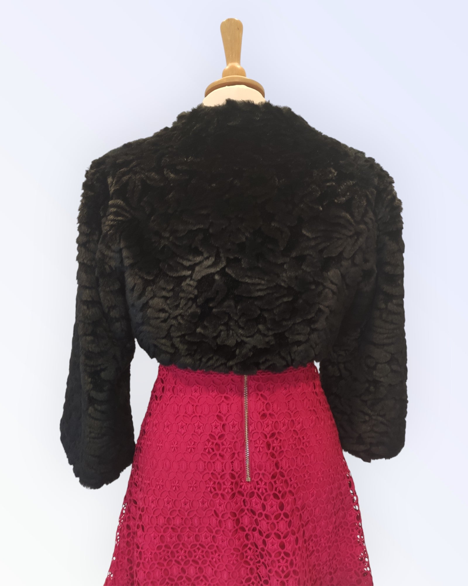 Sentinelle black faux fur formal jacket