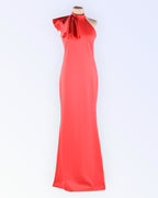 Goddiva lõheroosast trikotaažist pikk pidulik kleit