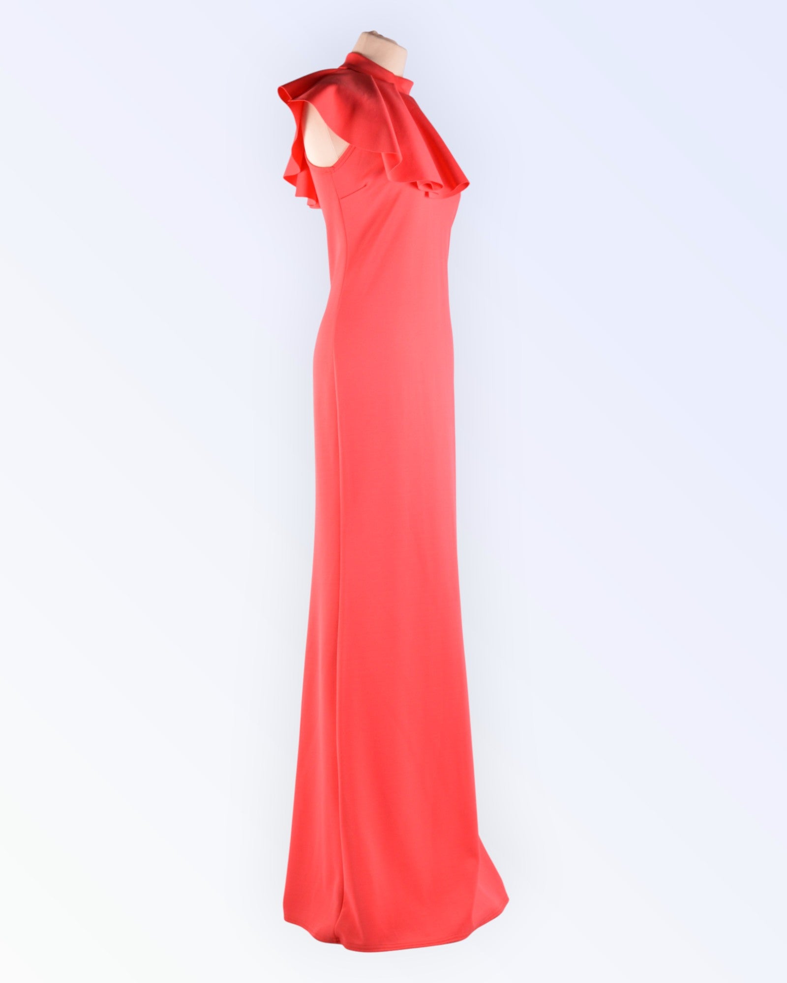 Goddiva lõheroosast trikotaažist pikk pidulik kleit