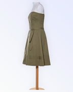 DKNY puuvillane oliivroheline kleit