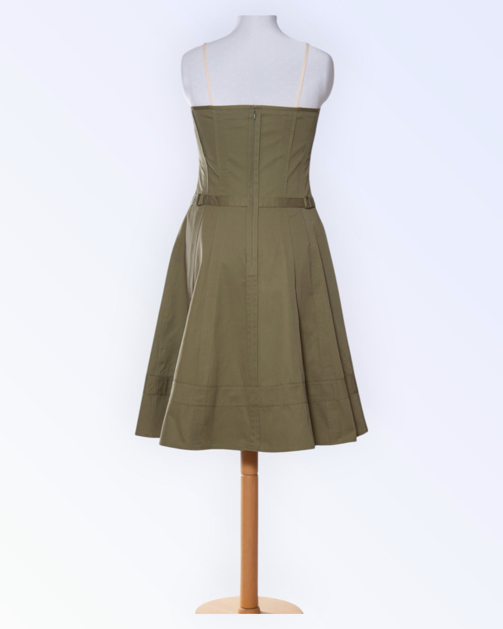 DKNY puuvillane oliivroheline kleit