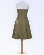 DKNY puuvillane oliivroheline kleit