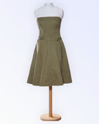 DKNY puuvillane oliivroheline kleit