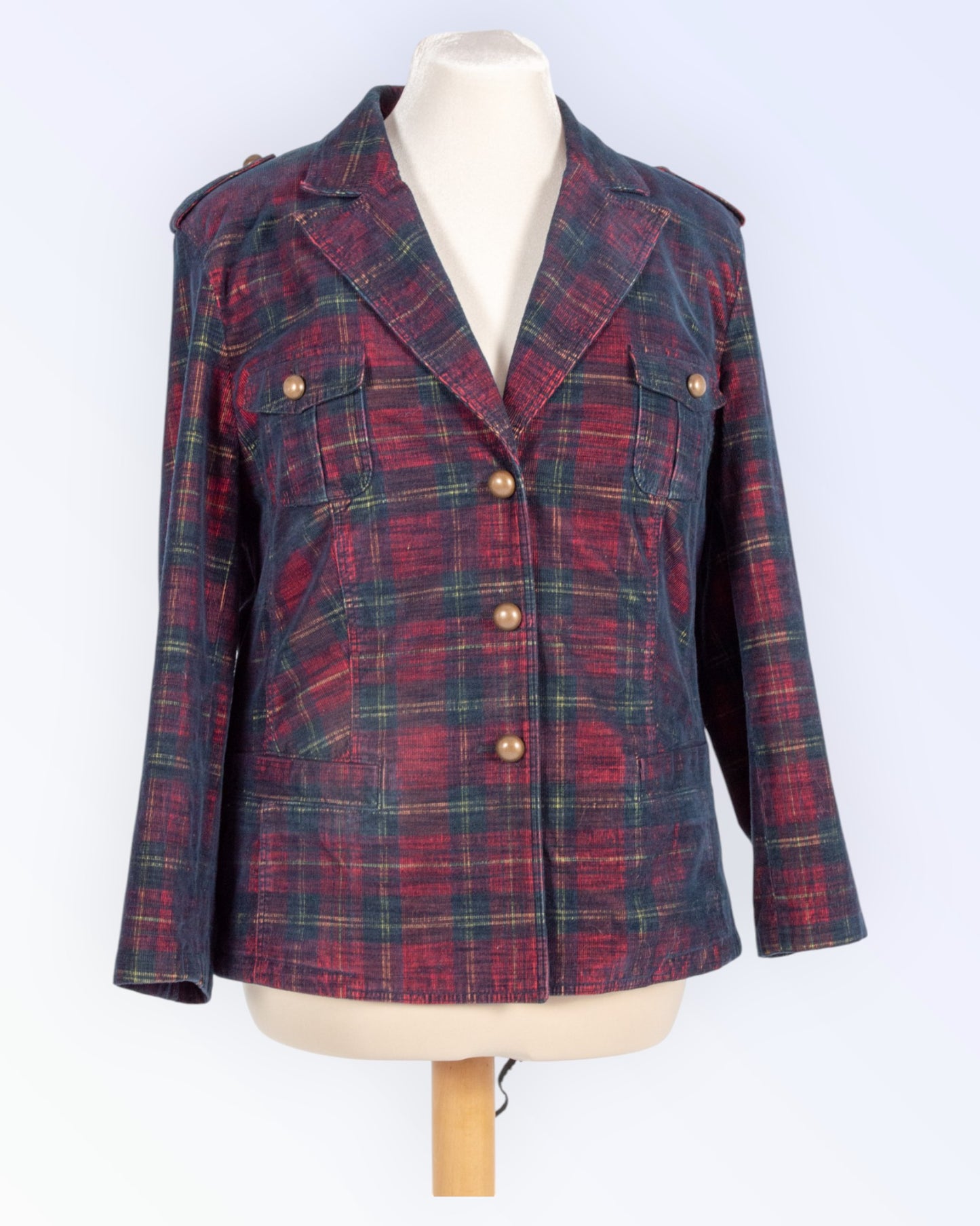 Basler tartan corduroy -takki