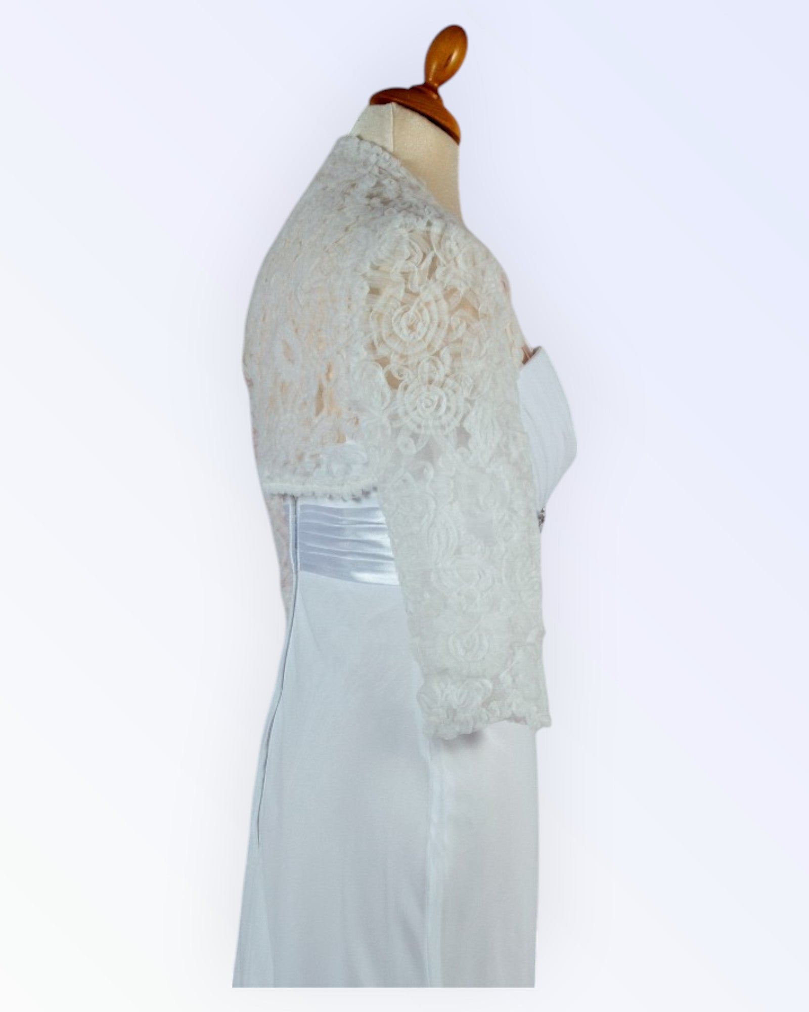 Festive white lace bolero