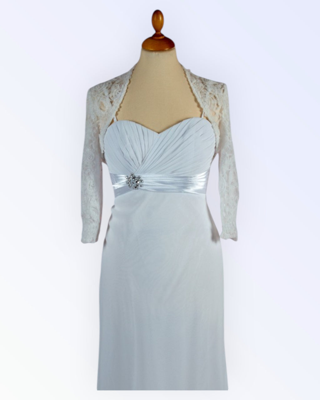 Festive white lace bolero