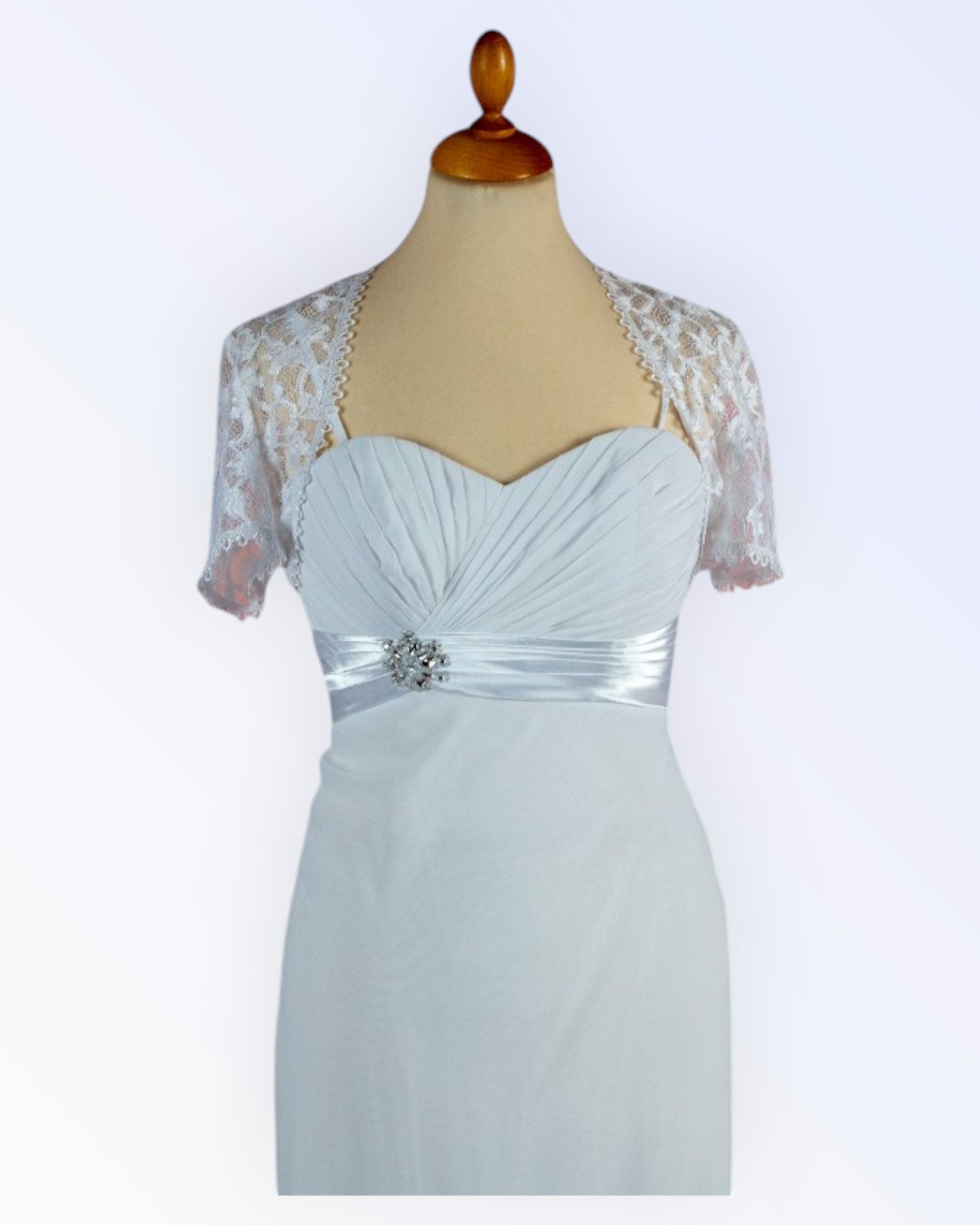 Festive white lace bolero