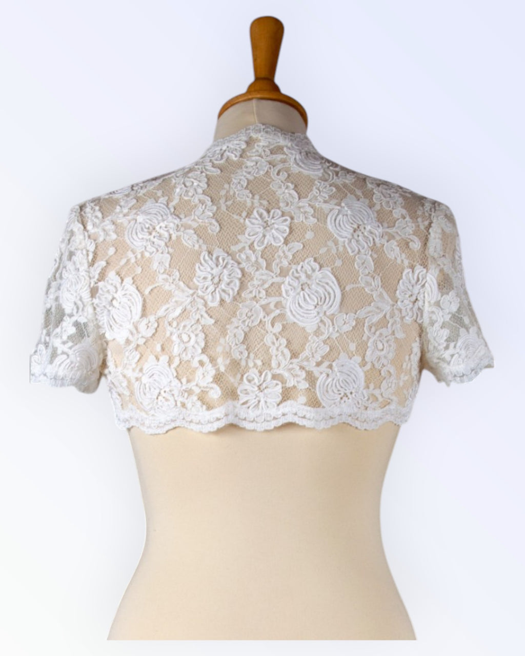 Festive off-white lace bolero