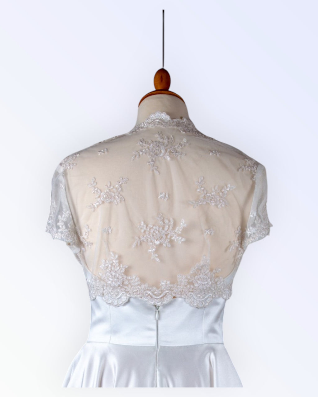 Festive off-white lace bolero