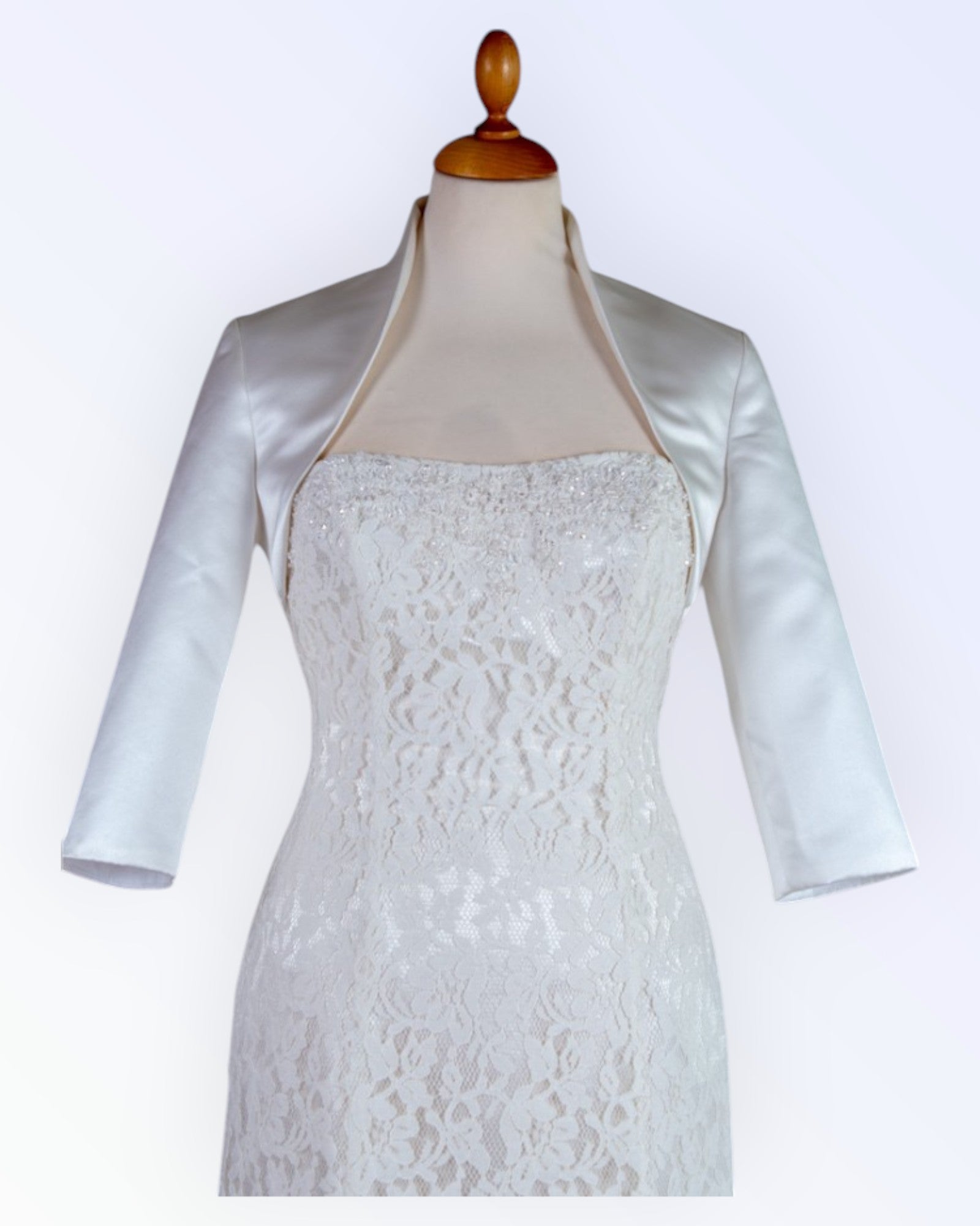 Off-white satin festive bolero