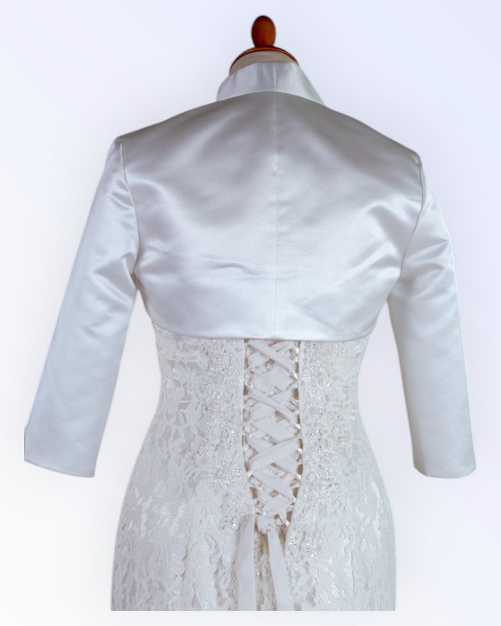 Off-white satin festive bolero