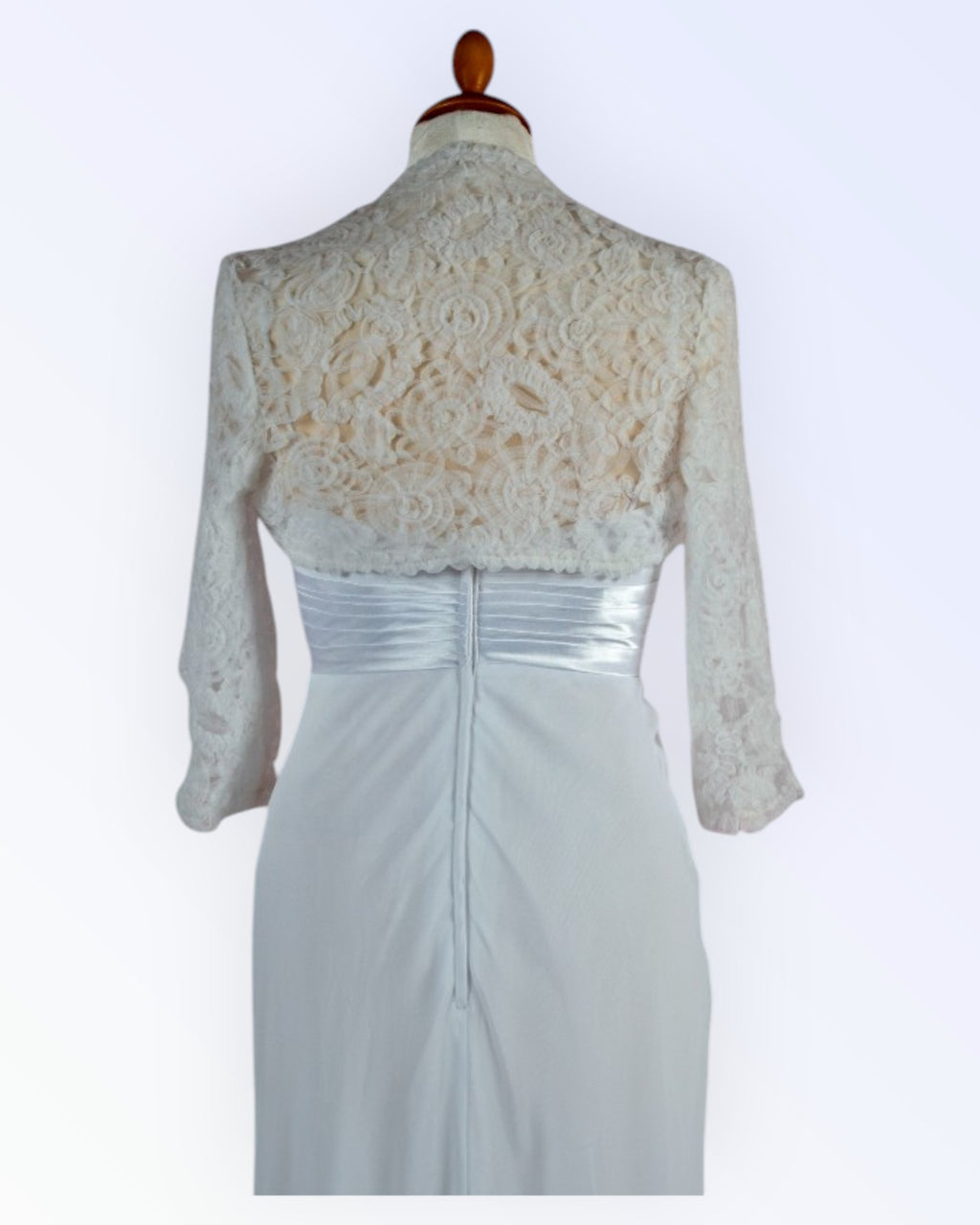 Festive white lace bolero