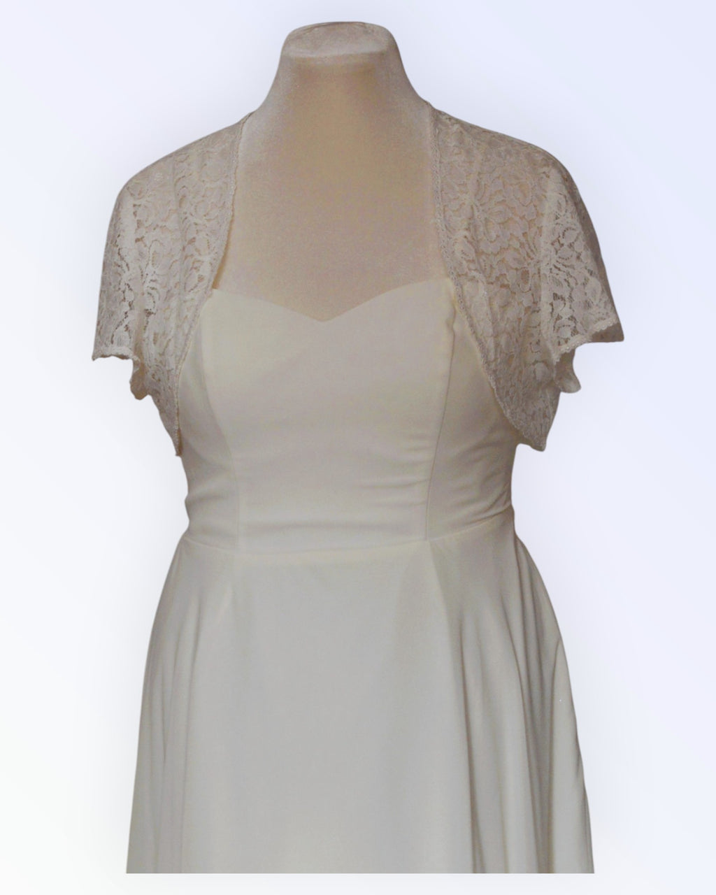 Festive off-white lace bolero for the bride