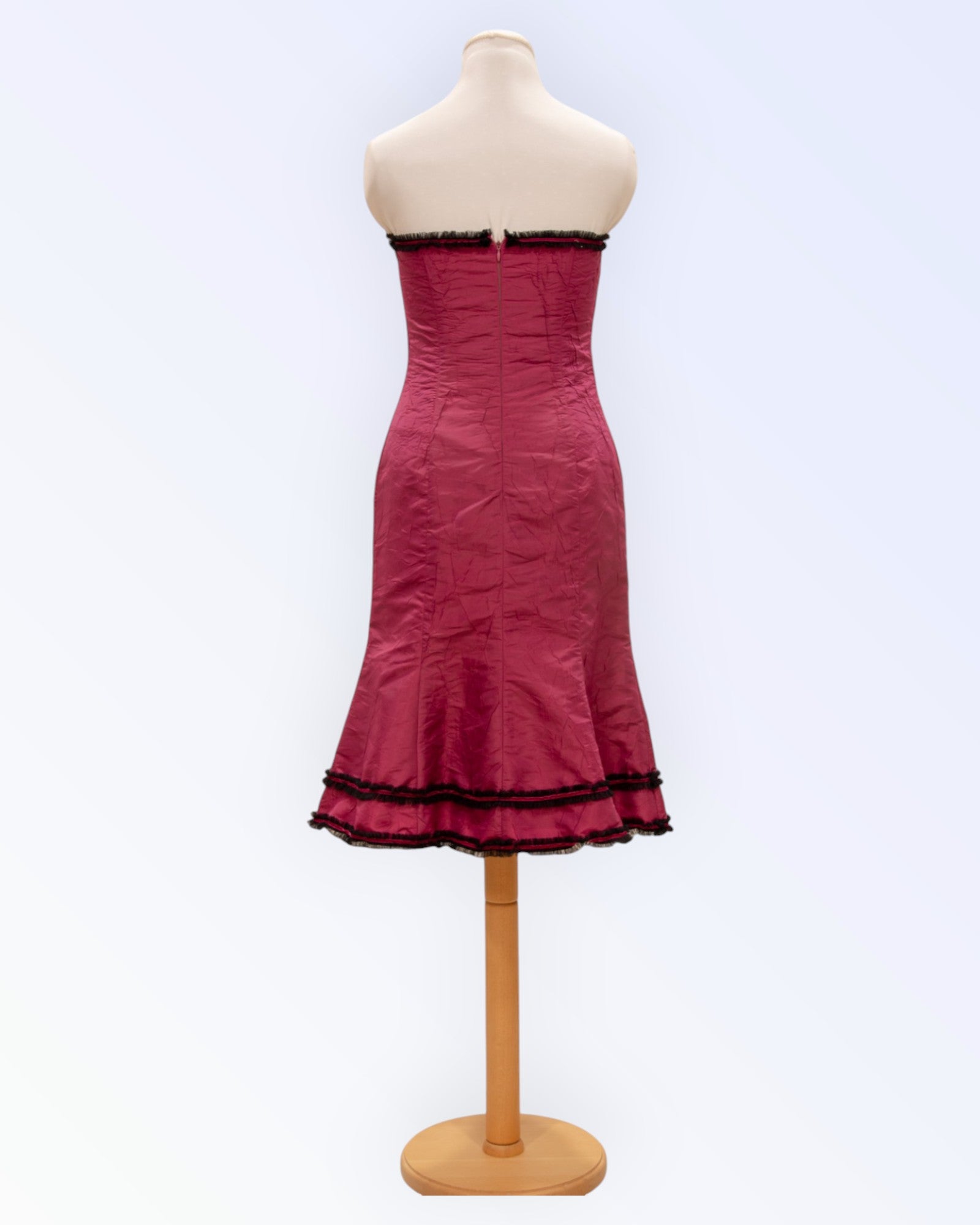Ruby red taffeta dress