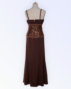 Brown two-piece evening dress