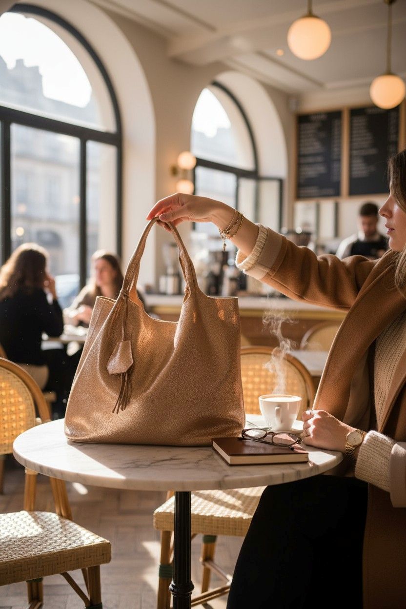 Gianni Chiarini kimalteleva nahkainen käsilaukku