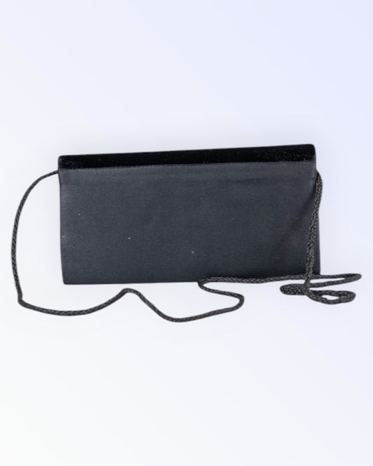 Black satin party bag