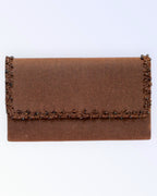 Brown satin party bag