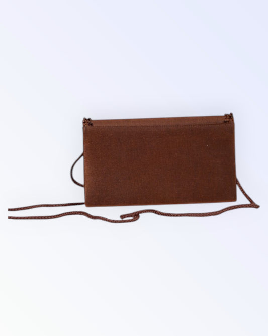 Brown satin party bag