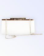 White satin party handbag