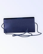 Navy blue satin party bag