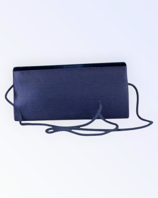 Navy blue satin party bag
