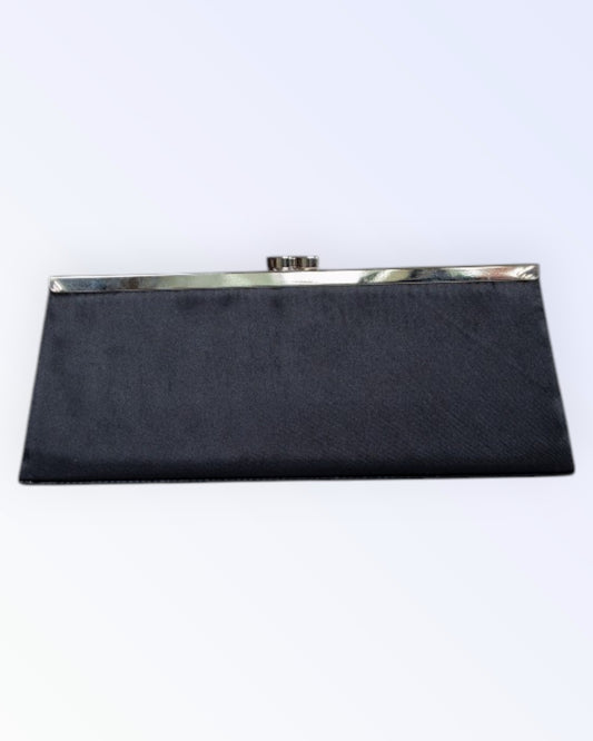 Black satin party bag